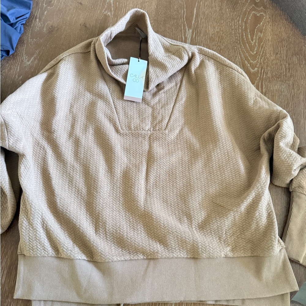 Calia Brown Textured Knit Sweater